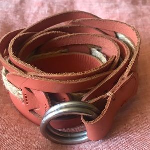 Anthropology burnt orange leather and rope belt.
